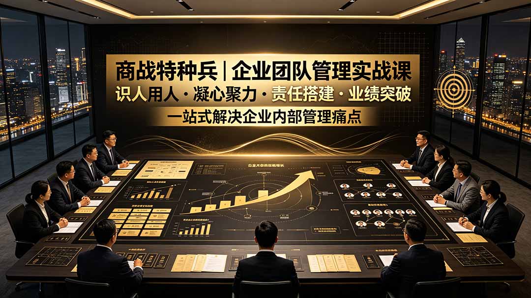 商战特种兵|企业团队管理实战课:识人用人|凝心聚力|责任搭建|业绩突破,一站式解决企业内部管理痛点