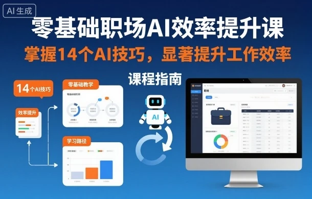 零基础职场AI效率提升课,掌握14个AI技巧,显著提升工作效率 零基础职场AI效率提升课,掌握14个AI技巧,显著提升工作效率