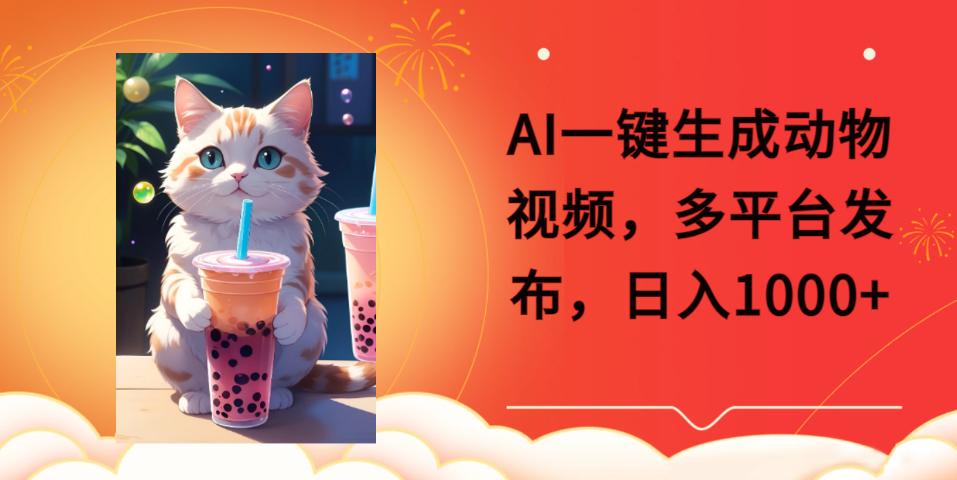 AI一键生成动物搞笑视频,多平台发布,轻松破千万播放,日入2000+,小白轻松上手 AI一键生成动物搞笑视频,多平台发布,轻松破千万播放,日入2000+,小白轻松上手