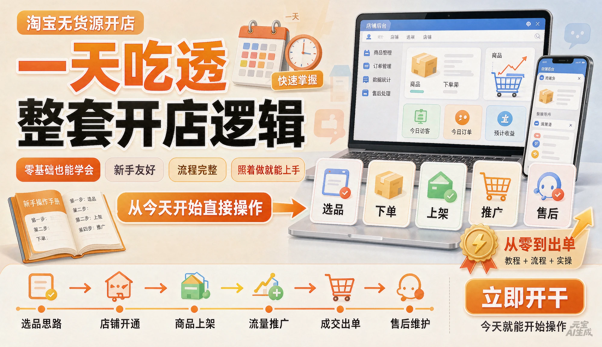 【精】一天吃透淘宝无货源开店整套逻辑,零基础新手看完就能直接上手操作! 【精】一天吃透淘宝无货源开店整套逻辑,零基础新手看完就能直接上手操作!