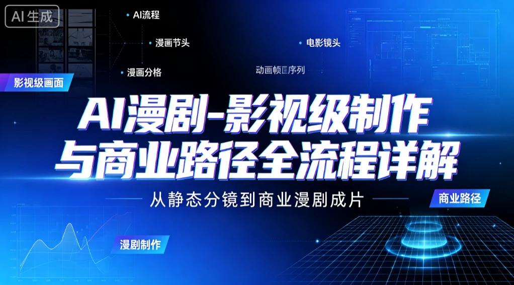 【精】AI 漫剧-影视级制作与商业路径全流程详解，从静态分镜到商业漫剧成片