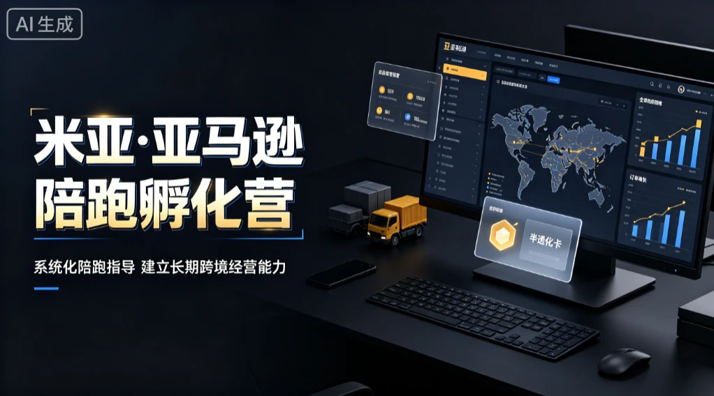 【精】米亚·亚马逊陪跑孵化营，系统化陪跑指导，建立长期跨境经营能力