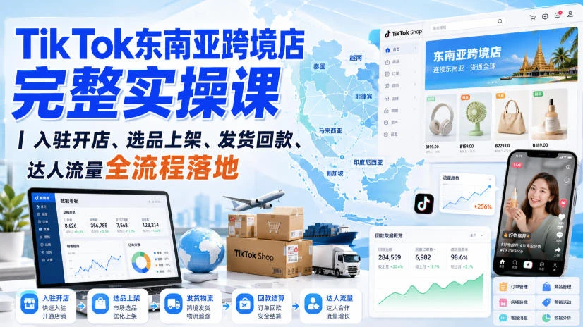 【精】悦层跨境·TikTok东南亚开店全流程实操课|入驻开店、选品上架、发货回款、达人流量全流程落地 【精】悦层跨境·TikTok东南亚开店全流程实操课|入驻开店、选品上架、发货回款、达人流量全流程落地