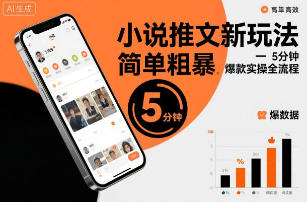 小说推文新玩法，简单粗爆，5分种一个爆款实操全流程