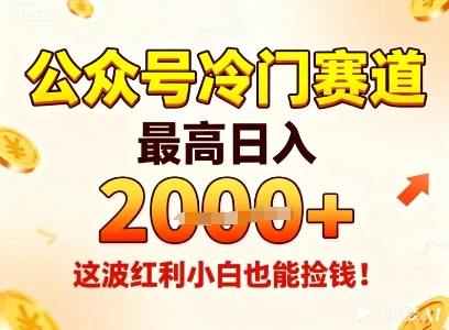 公众号冷门赛道,最高日入1k+,这波红利小白也能捡钱! 公众号冷门赛道,最高日入1k+,这波红利小白也能捡钱!