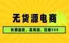 无货源电商，长期稳定可做，利润高，需求大，日赚500