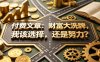 付费文章：财富大洗牌，我该选择，还是努力？