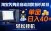 全网独家淘宝闪购采集挂G项目，操作简单无脑，单窗口轻松日入40+，可矩阵多开【揭秘】