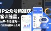 IP公众号精准获客训练营，从0-1搭建好一个能賺钱的IP公众号(更新中)