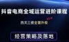 抖音电商全域运营进阶课程，经营策略及落地，全链路拆解直击底层逻辑