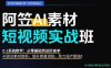 AI视频素材实战班，0-1系统教学，从零基础到进阶高手AI驱动素材焕新，提升跑量潜能，助力投产翻倍