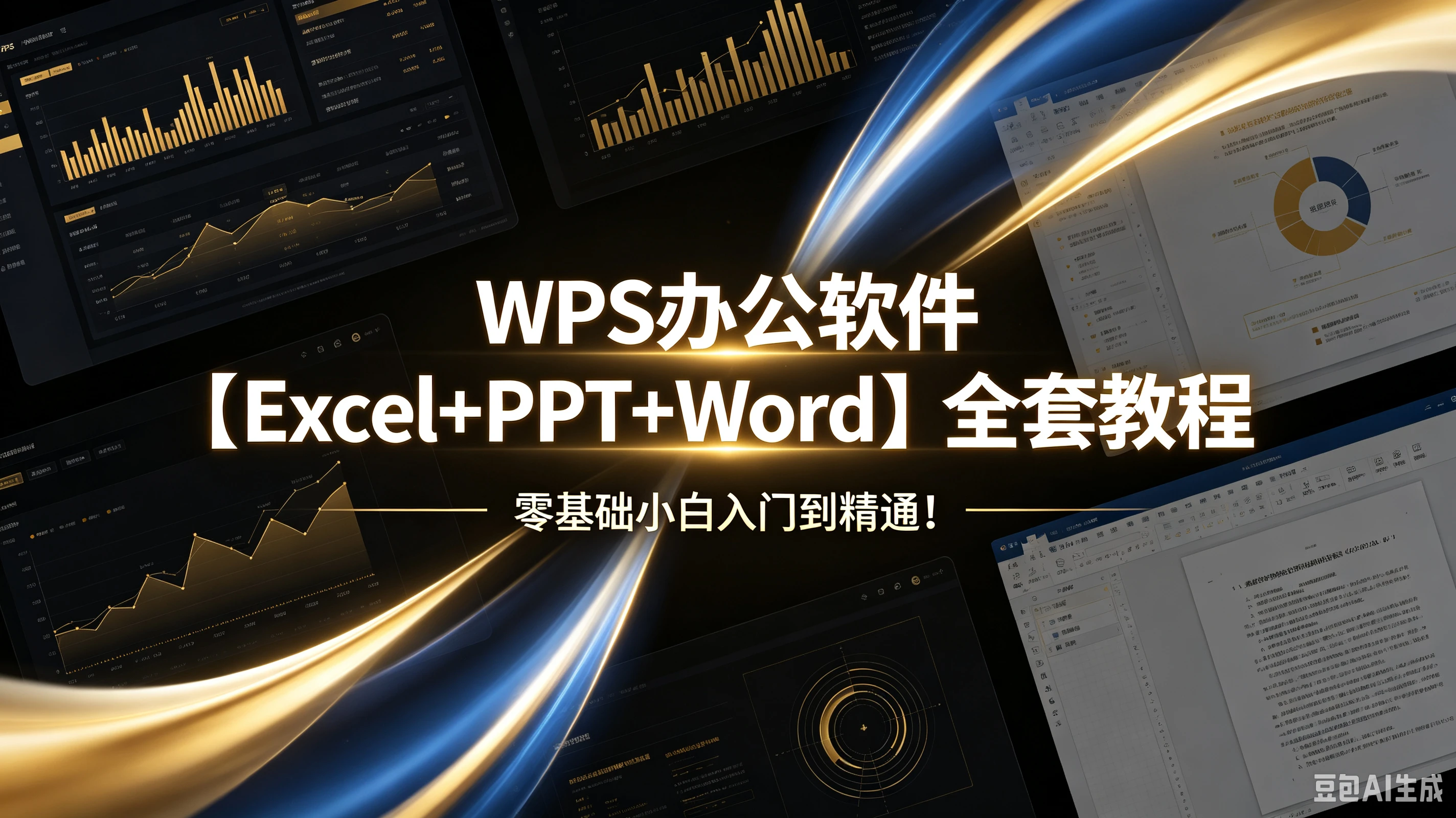 【精】WPS办公软件【Excel+PPT+Word】全套教程,零基础小白入门到精通!