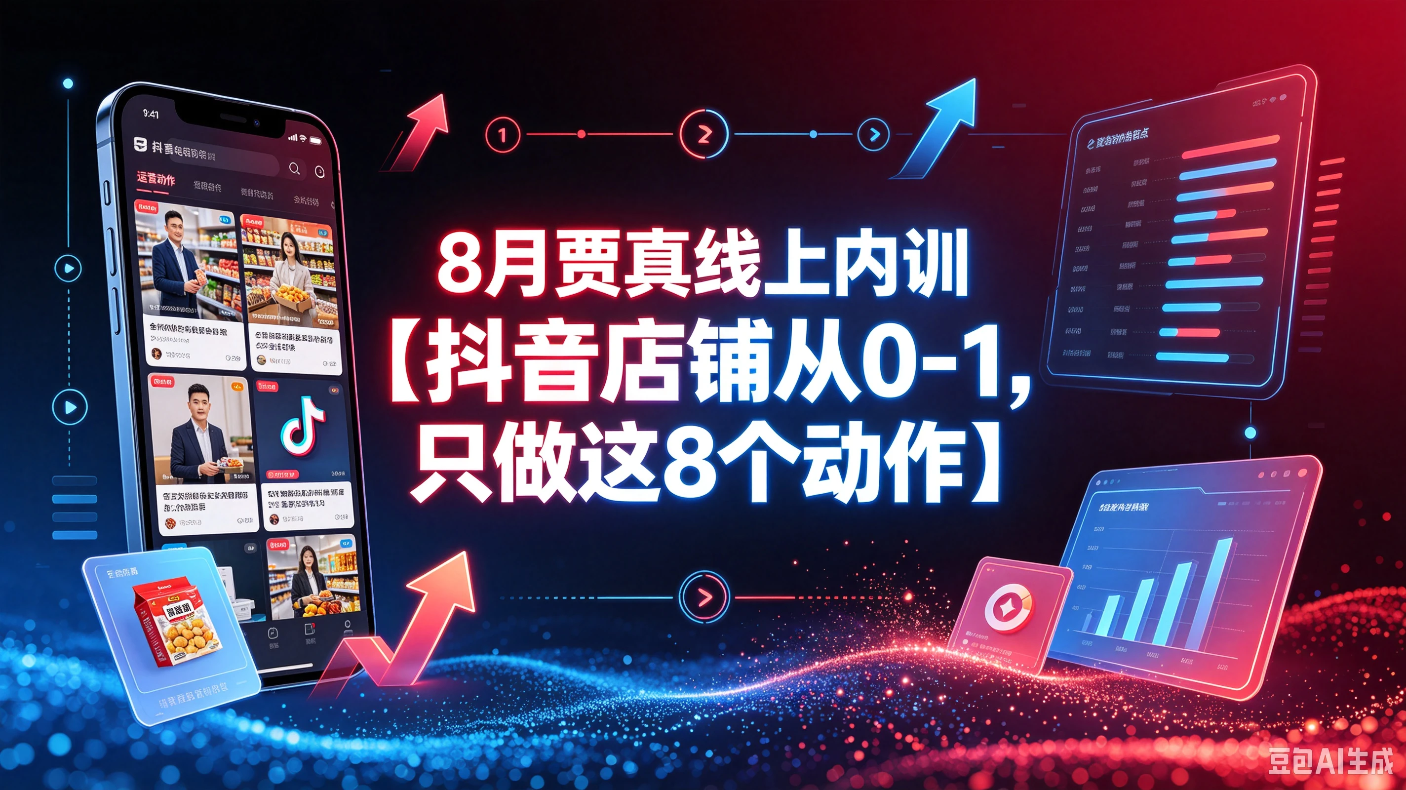 【精】抖音店铺8月内训实战课:店铺从0-1冷启动,八大核心动作高效起店教学