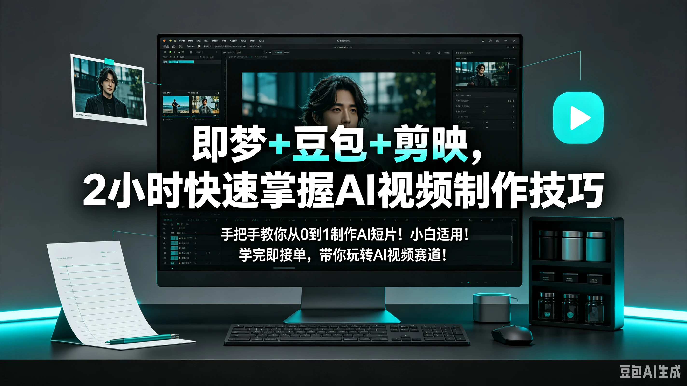 【精】即梦+豆包+剪映,2小时快速掌握AI视频制作技巧,手把手教你从0到1制作AI短片!小白适用!学完即接单,带你玩转AI视频赛道!